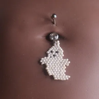 Steel Cute Ghost Belly Button Body Piercing Jewelry