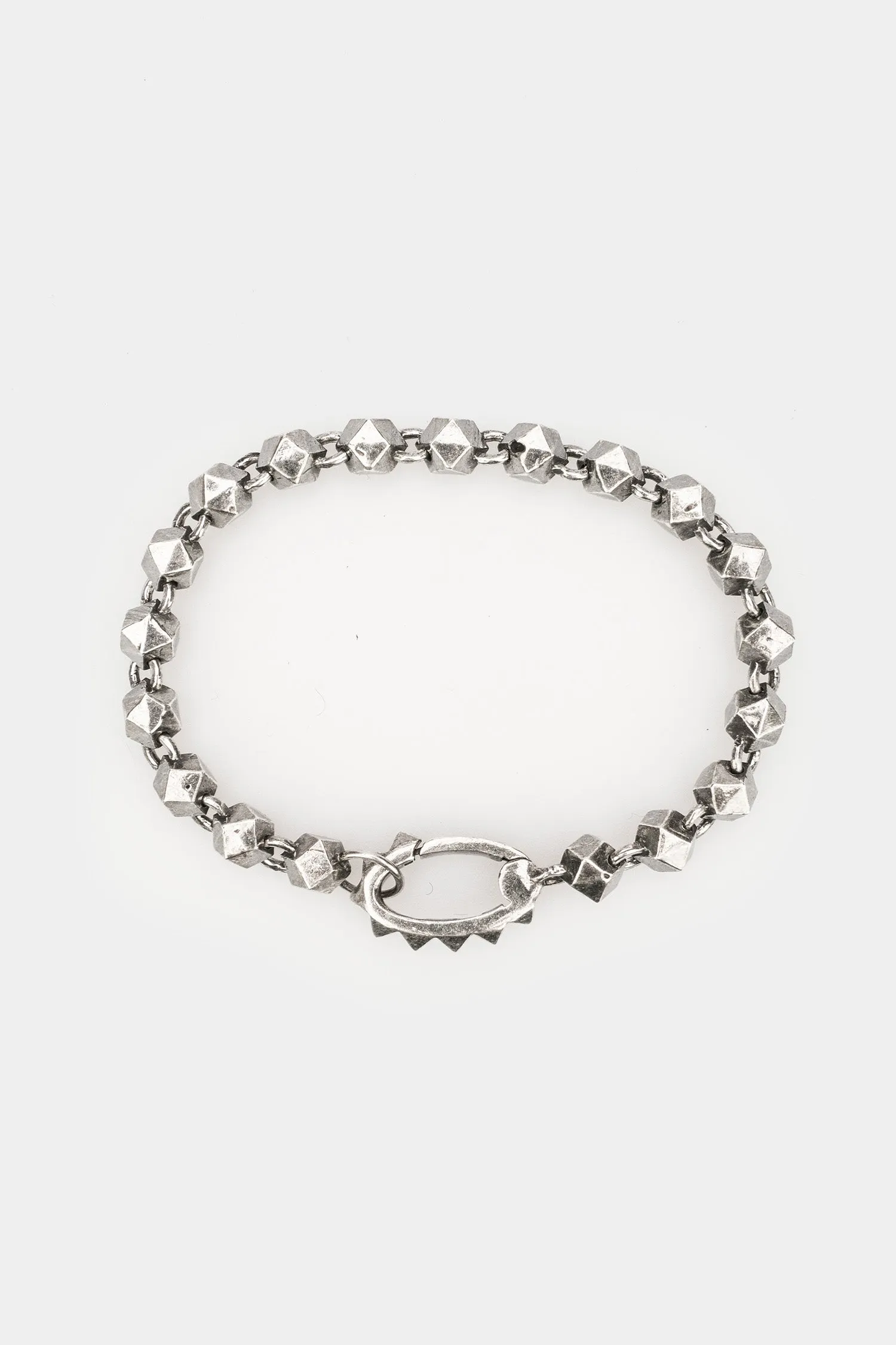 Studded rosary silver bracelet