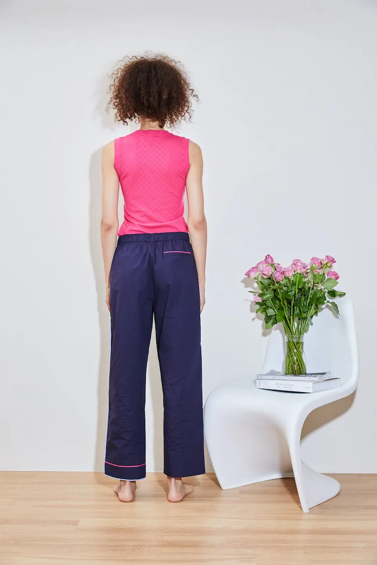 SUGAR COTTON STRAIGHT TROUSER navy