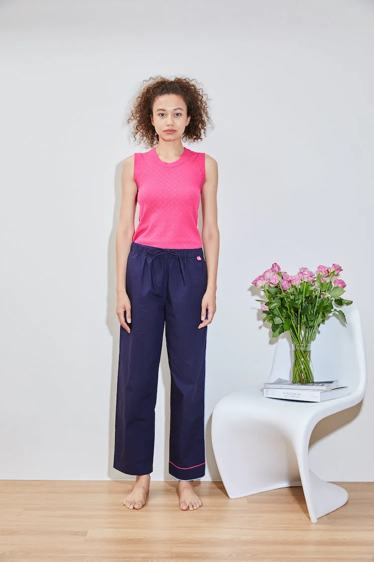 SUGAR COTTON STRAIGHT TROUSER navy