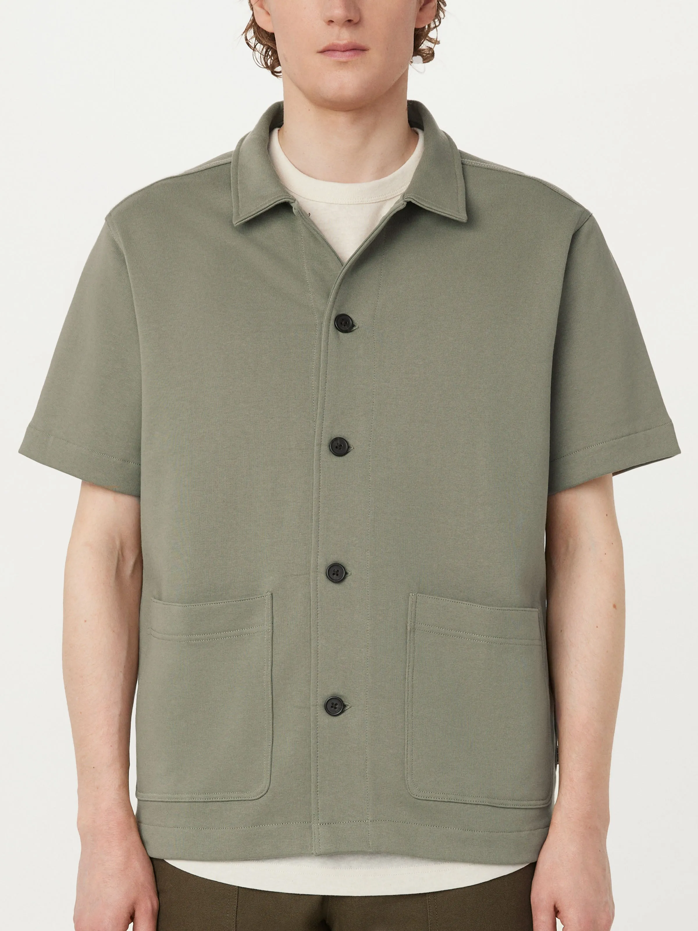 The Short Sleeve Overshirt in Vetiver Green