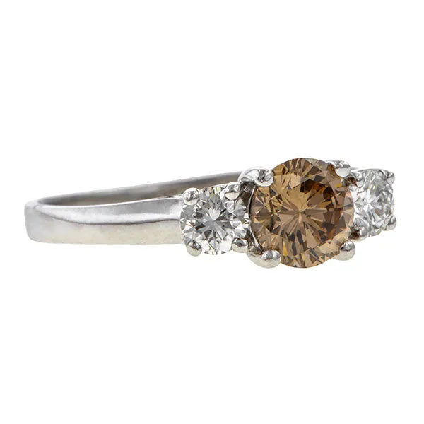 Vintage Brown Diamond Engagement Ring, 0.80ct