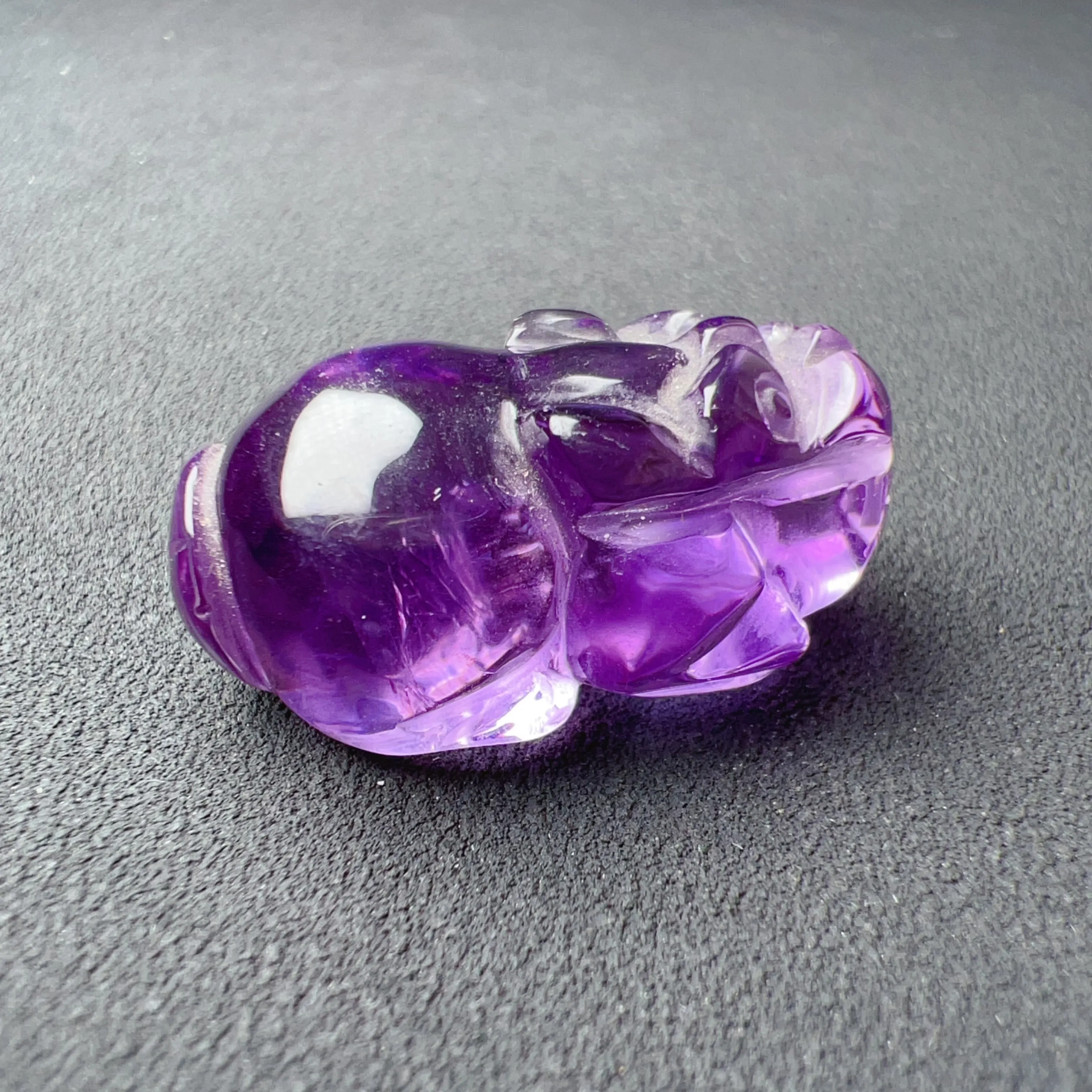 Wealth Attraction 2024 Natural Amethyst Pixiu Fengshui Crystal Decor 29.1mm