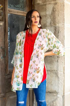 Women's L&B Cactus Kimono Cover