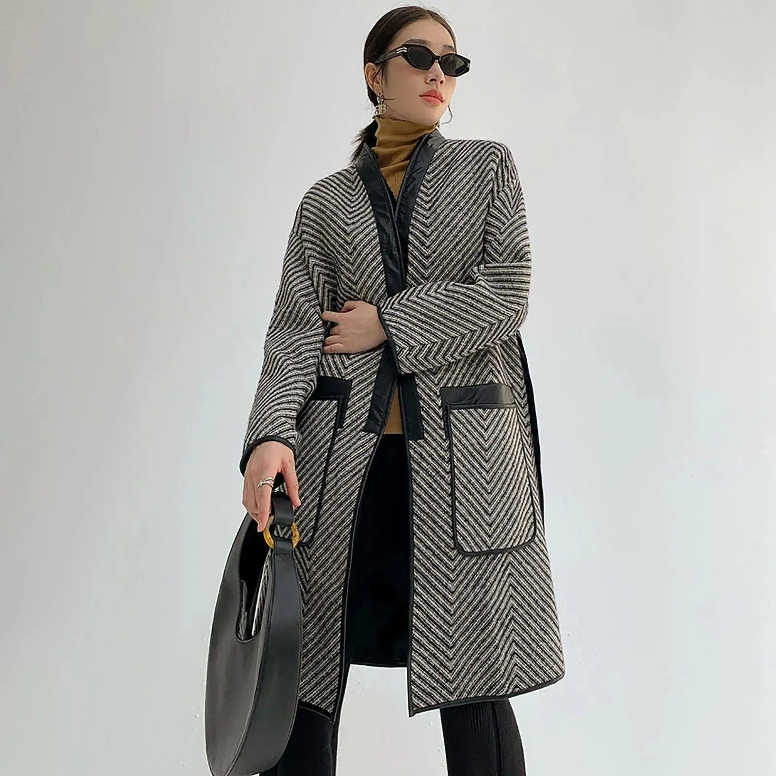 Women's Long Coat,lamb plush coat,Warm Winter coat,Faux fur coat,Long Coat,Winter coat women,Long Wool Coat,Vivian7 W123