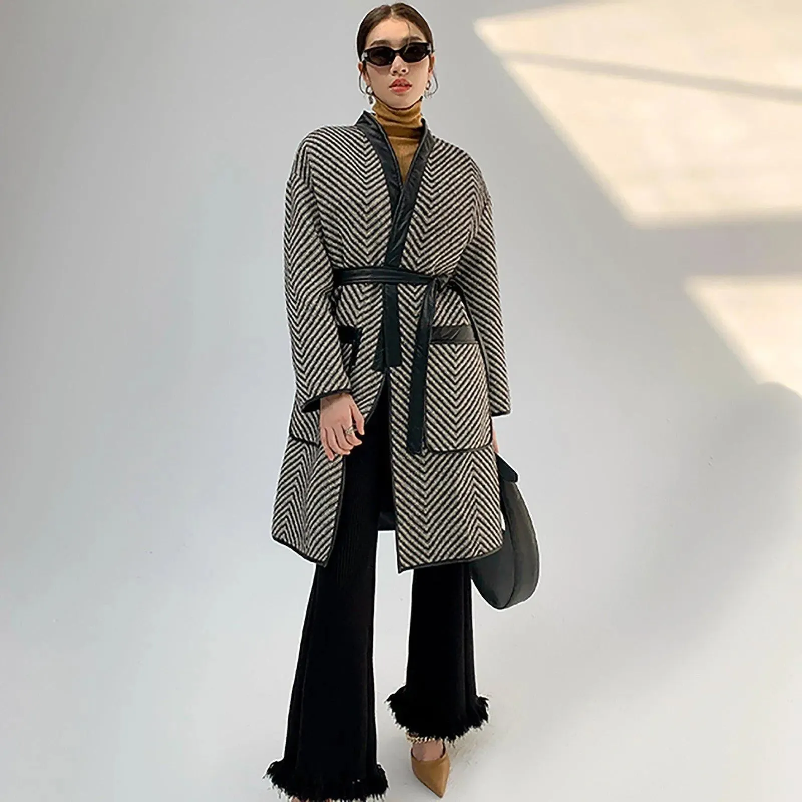 Women's Long Coat,lamb plush coat,Warm Winter coat,Faux fur coat,Long Coat,Winter coat women,Long Wool Coat,Vivian7 W123