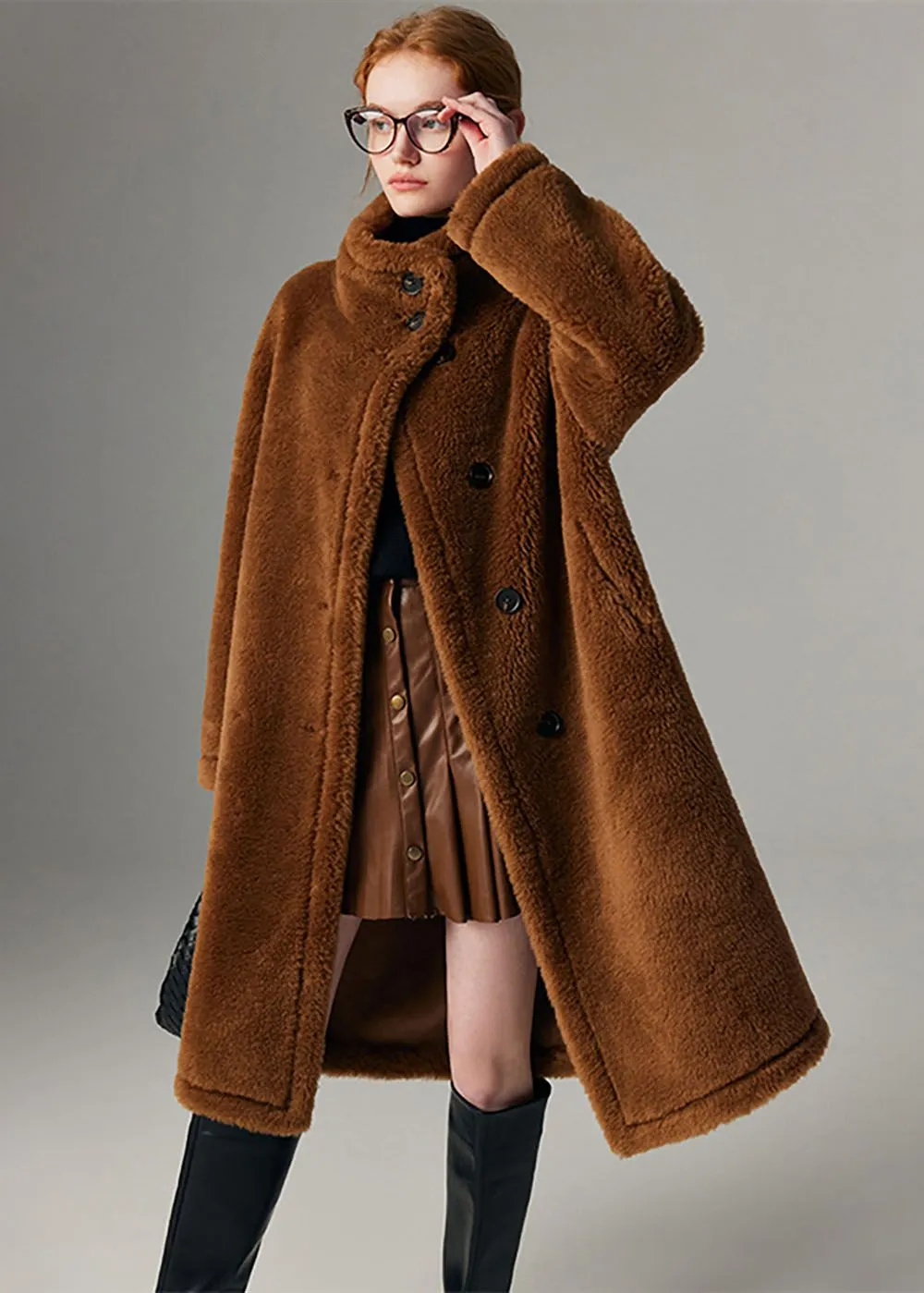 Wool Fur Single Breasted Teddy Coat