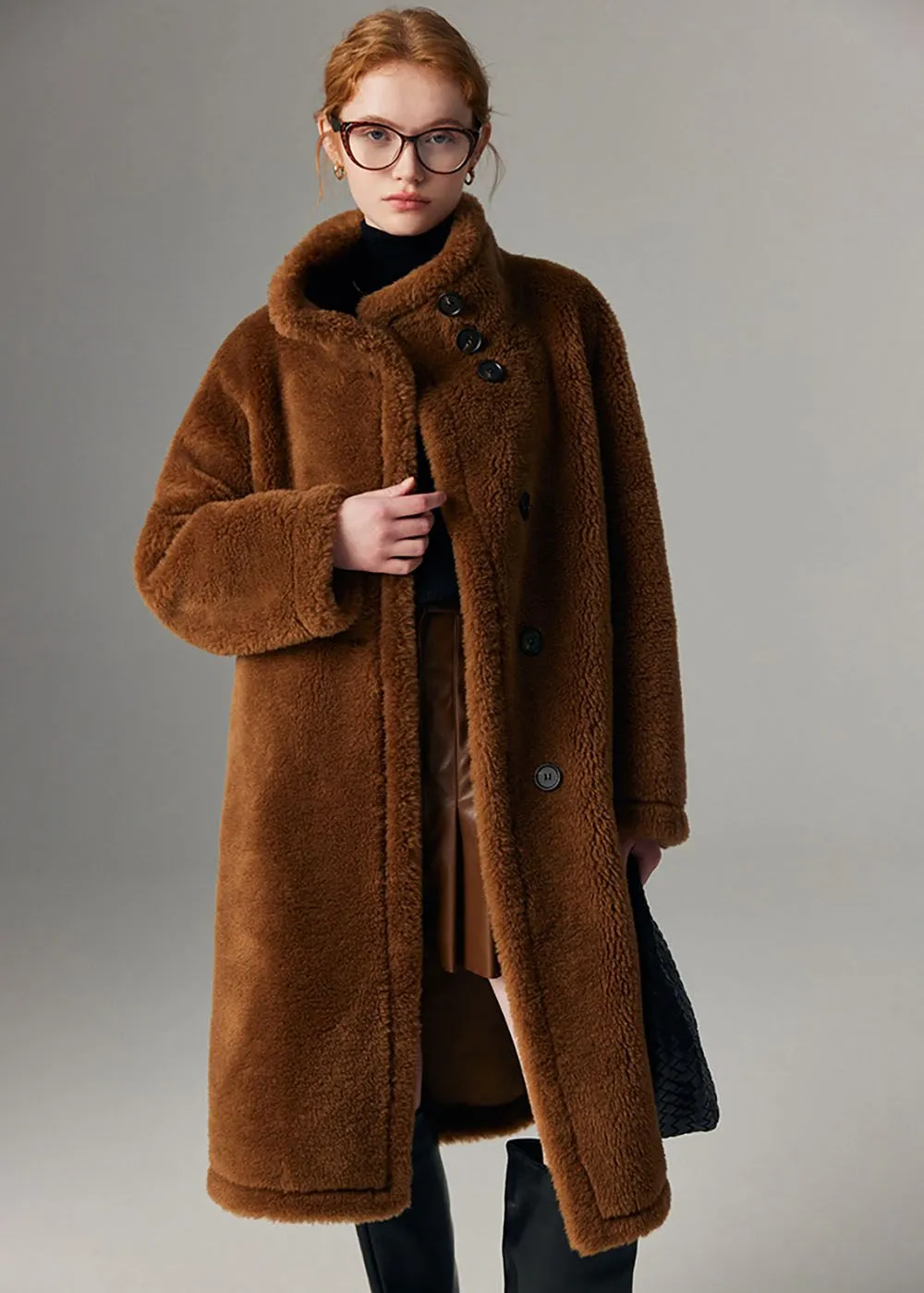 Wool Fur Single Breasted Teddy Coat