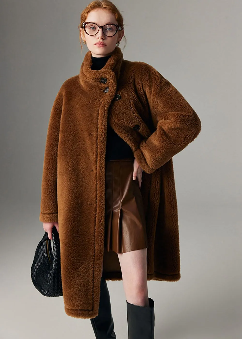 Wool Fur Single Breasted Teddy Coat