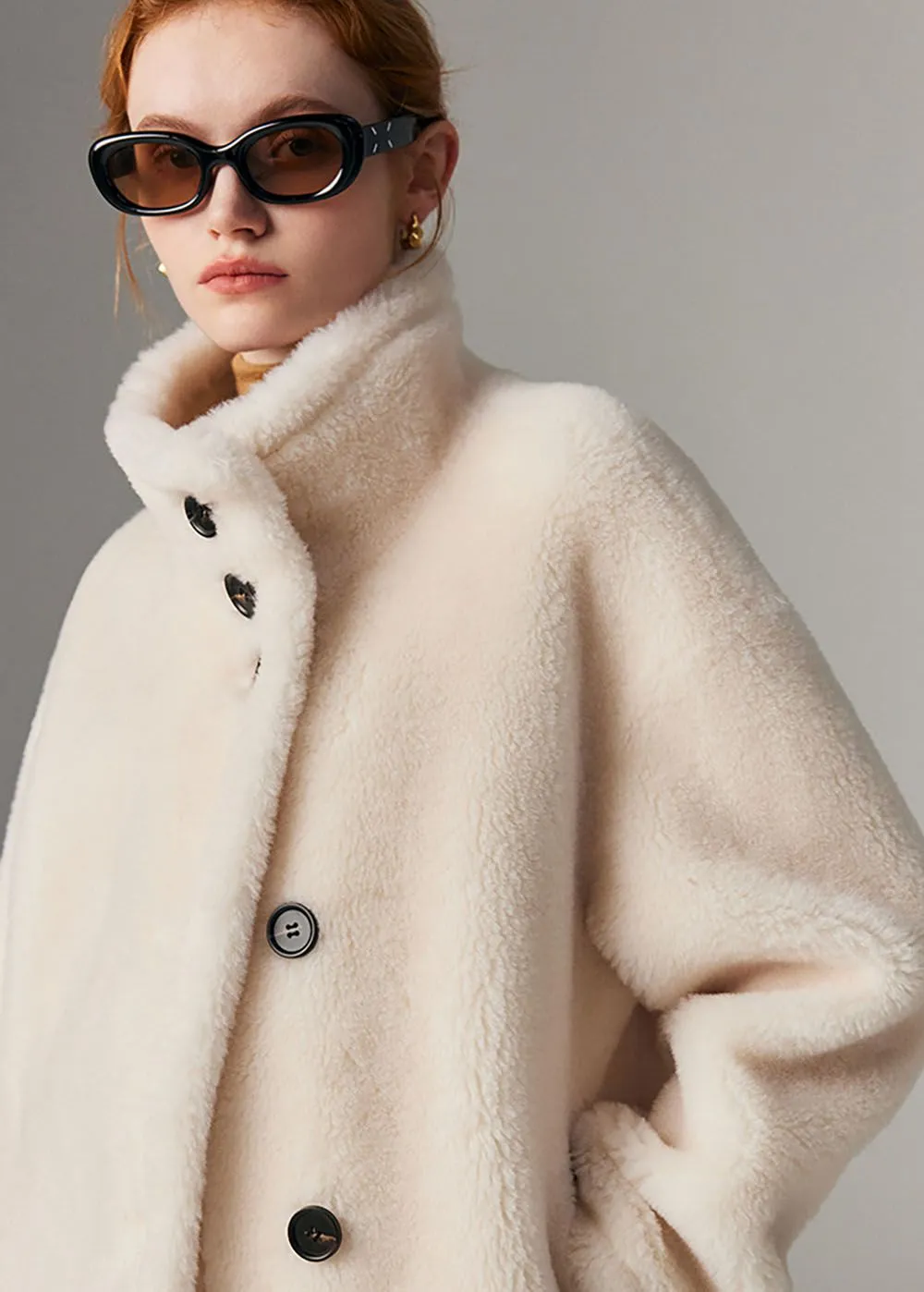 Wool Fur Single Breasted Teddy Coat