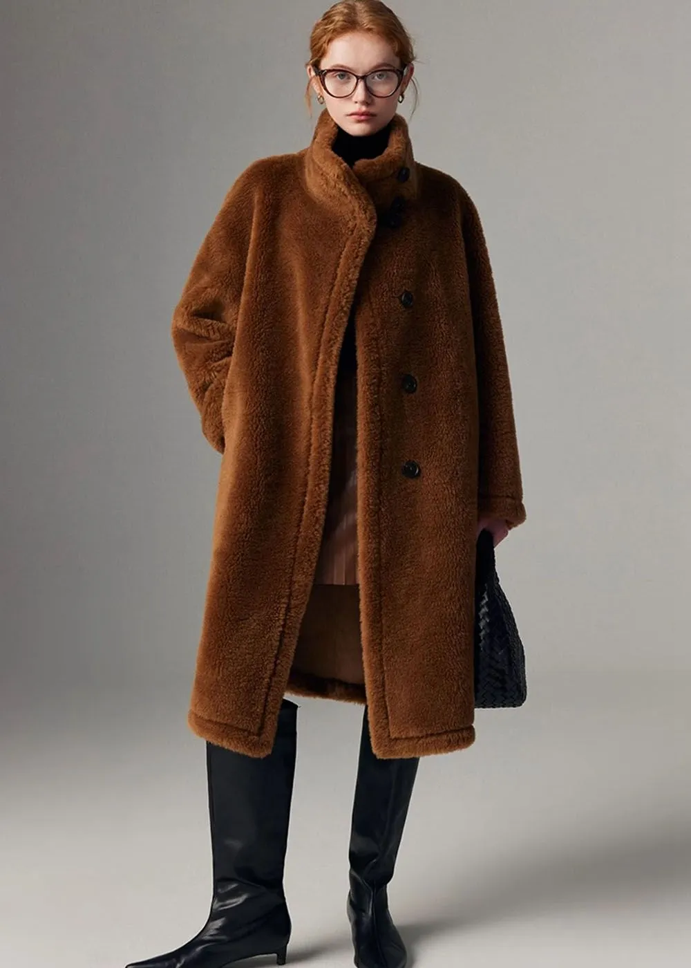 Wool Fur Single Breasted Teddy Coat