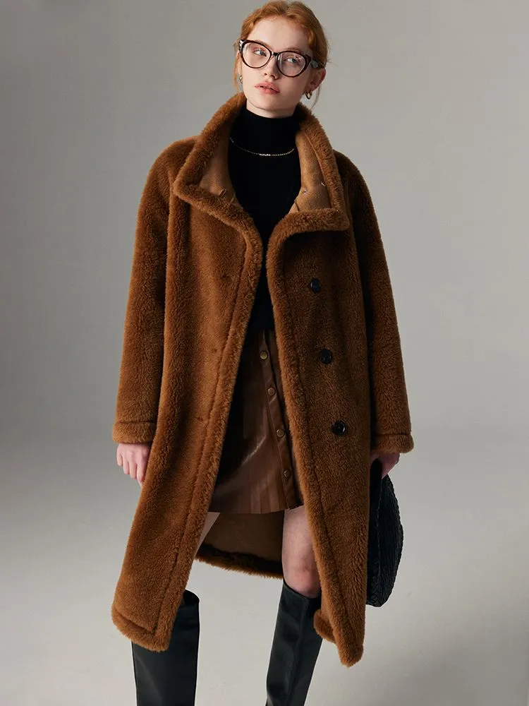 Wool Fur Single Breasted Teddy Coat